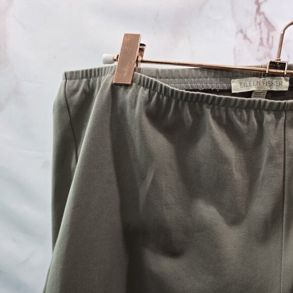 Eileen Fisher Pants Womens Large Tan Khaki Stretch Pull On High Rise Organic - Picture 2 of 11